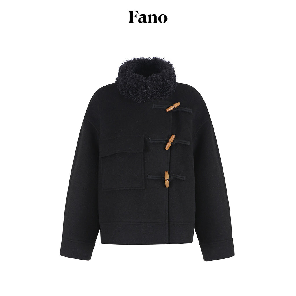 fano_Soft_Wool_Blend_Korean_Oversized_Lapel_Collar_Women_Office_Black_Solid_Short_Coat_MISSTT