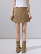 ikyou Wrinkle Free Embroidered High Waist A Line Casual Women Polyester Mini Skirts