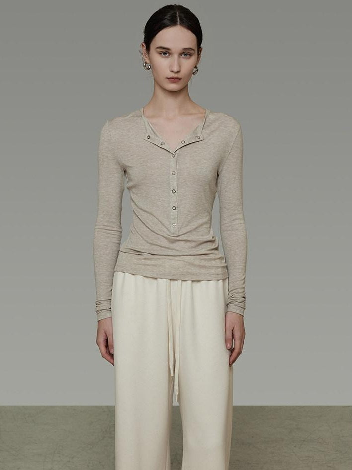 unspoken Breathable Skin Friendly Slim Fit Button Half Collar Women Knit Cardigans