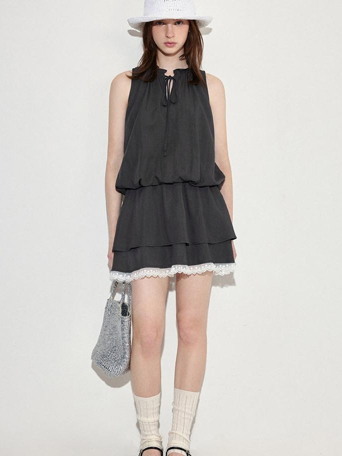 fano Viscose Blend Sleeveless Flared Waist Korean Office Date Off Shoulder Crop Tops