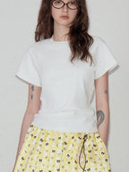 fano Soft Cotton Korean Slim Crew Neck Short Sleeve Women Crop Tee Basic Crop Tops