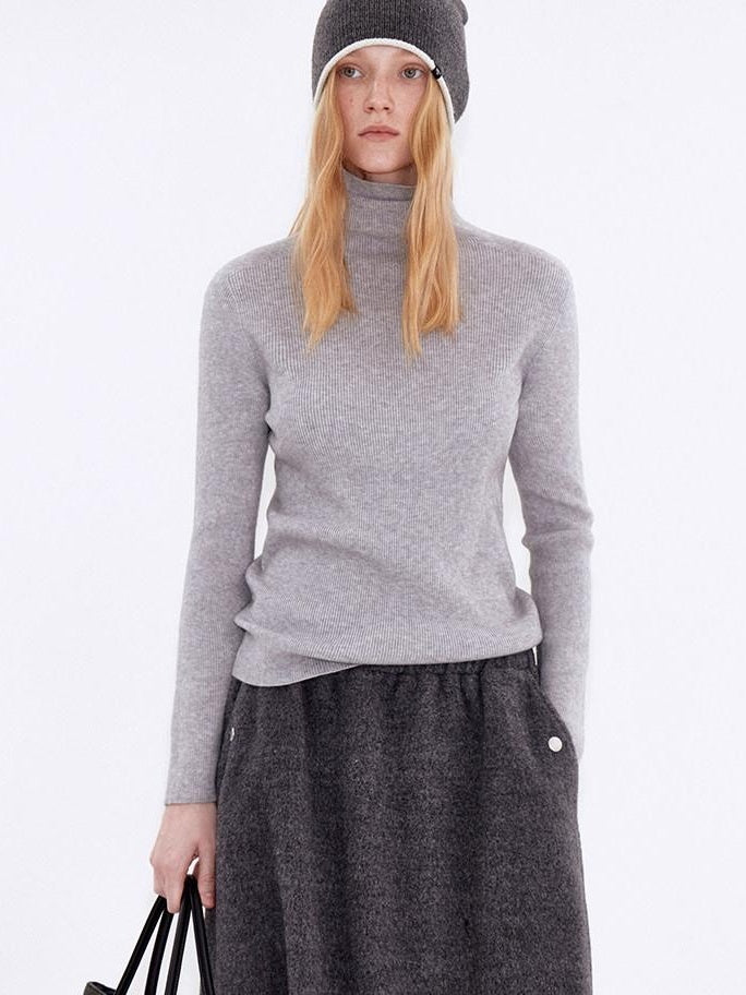 fano Soft Acrylic Blend Turtleneck Slim Fit Pullover Knit Women Everyday Sweaters