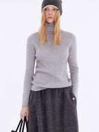 fano Soft Acrylic Blend Turtleneck Slim Fit Pullover Knit Women Everyday Sweaters