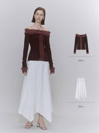 someone sometimes Recycled Viscose Linen Blend High Waist Asymmetric A Line Women Maxi Skirts