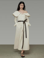 unspoken Comfortable Cotton Blend High Waist Asymmetrical Shirt Dress Office Maxi Dresses