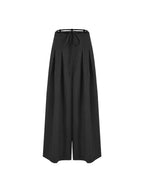 unspoken Pleated Stretch Minimalist Workwear Natural Waist Women Wide Leg Pants