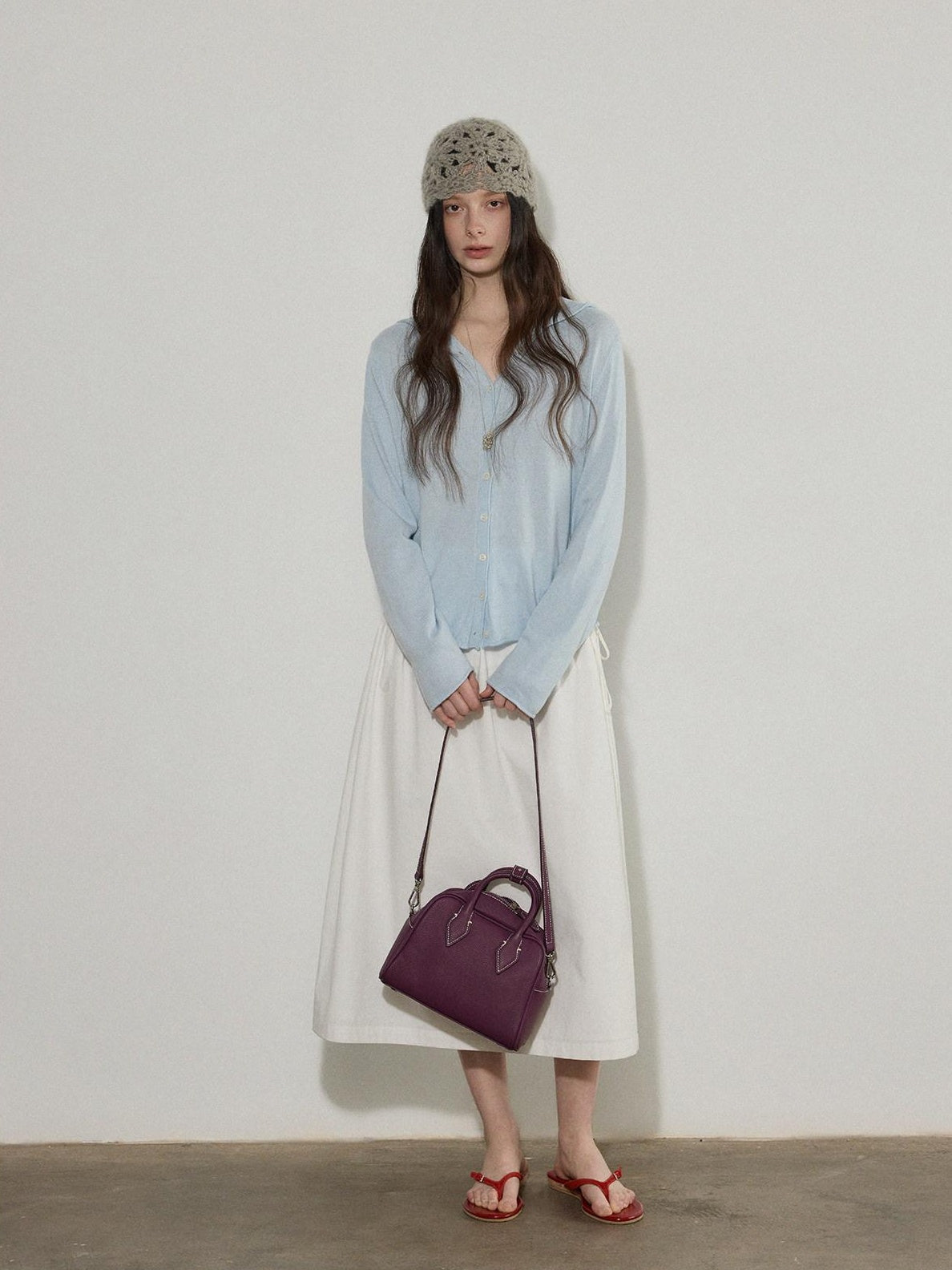 Lofi choose Soft Acrylic Blend Hooded Button Loose Fit Commuter Women Knit Cardigans