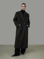 unspoken Warm Thick Double Breasted Long Loose Fit Minimalist Office Charcoal Wool Coats