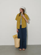 Lofi choose High Waist Washed Cotton Loose Office Women Waterwash Blue Wide Leg Jeans
