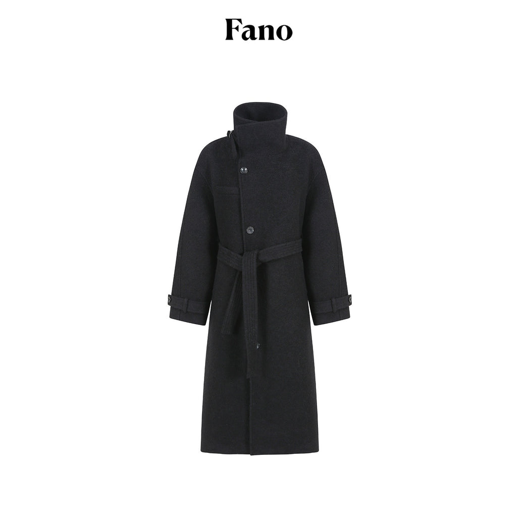 fano_Premium_Wool_Blend_Long_Notch_Collar_Relaxed_Black_Korean_Women_Wool_Coats_MISSTT
