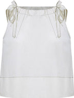 fano Breathable Cotton Blend Loose Fit Office Commuter Solid White Camisoles