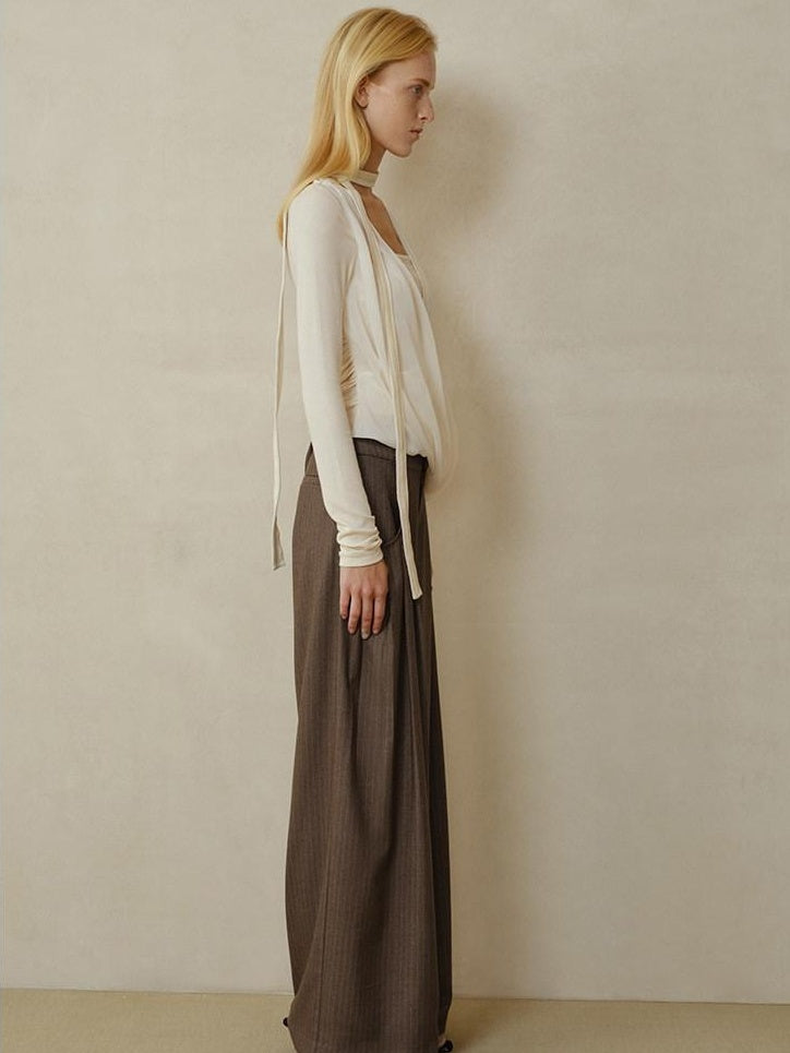 someonesometimes Soft Wool Blend Slim Round Neck Long Sleeve Women Almond Beige Knit Cardigans