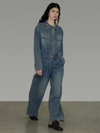 unspoken High Waisted Wide Leg Cotton Blend Office Commuter Blue Top & Pants Sets