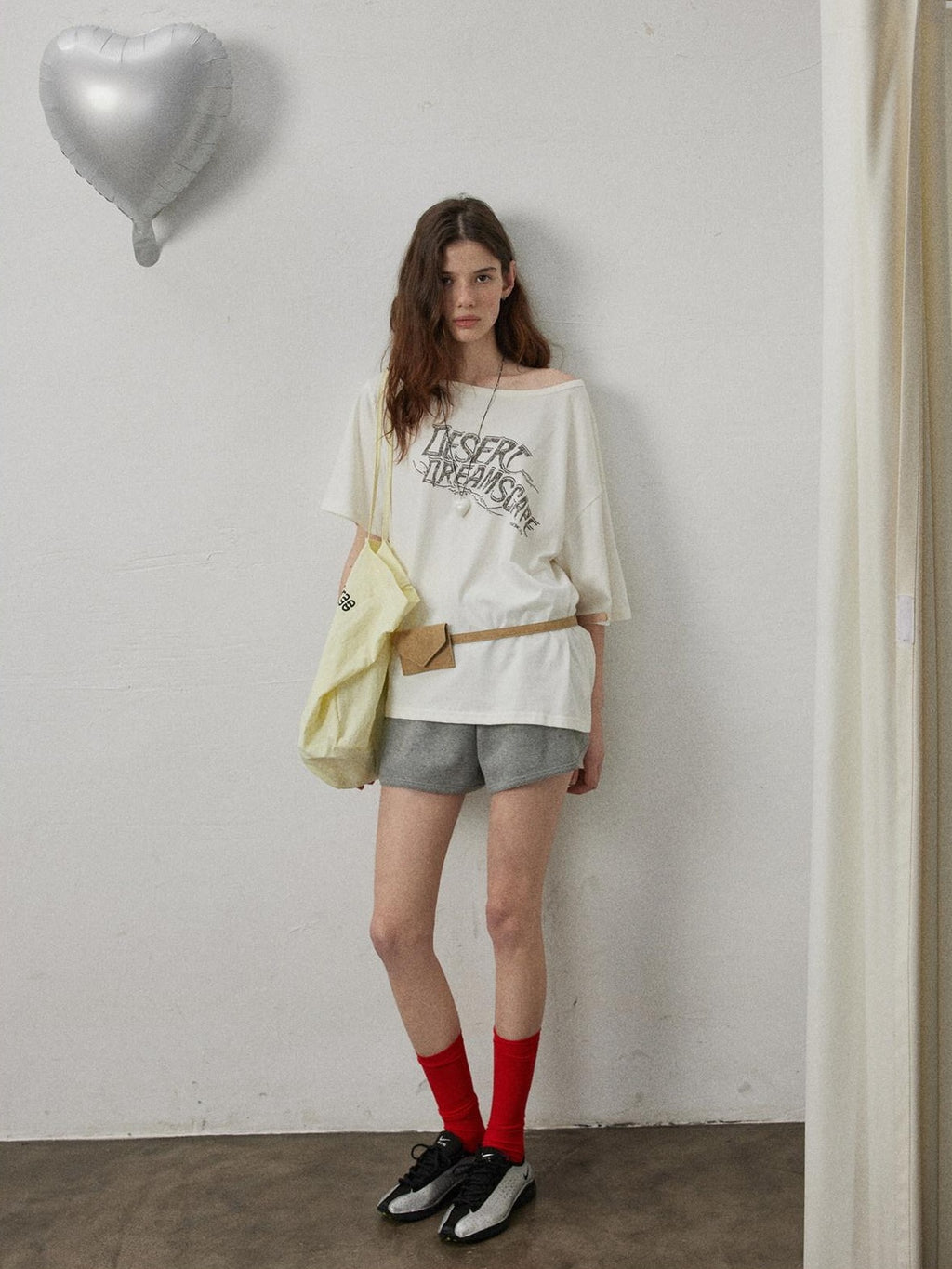 Lofi choose High Waist Loose Straight Leg Women Commuter Grey Casual Mini Shorts