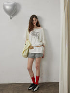 Lofi choose High Waist Loose Straight Leg Women Commuter Grey Casual Mini Shorts