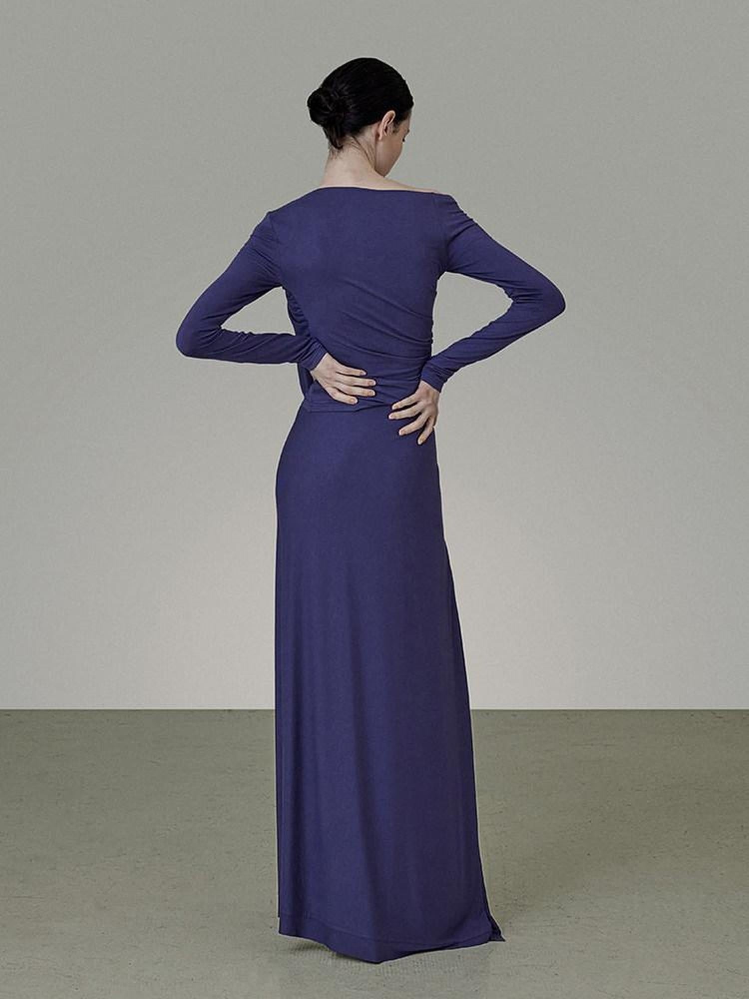 unspoken Button Slim Minimalist Office Workwear Long Sleeve Women Blue Top & Skirt Sets