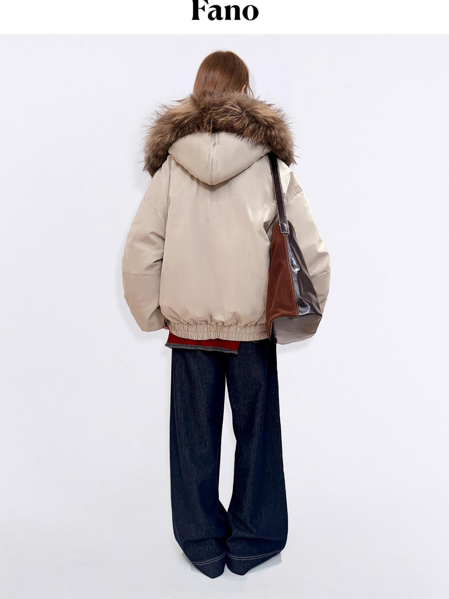 fano 90 Percent White Duck Down Warm Hooded Casual Windproof Womens Down Jackets