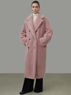unspoken Thick Warm Tailored Straight Cut Double Breasted Long Women Wool Coats