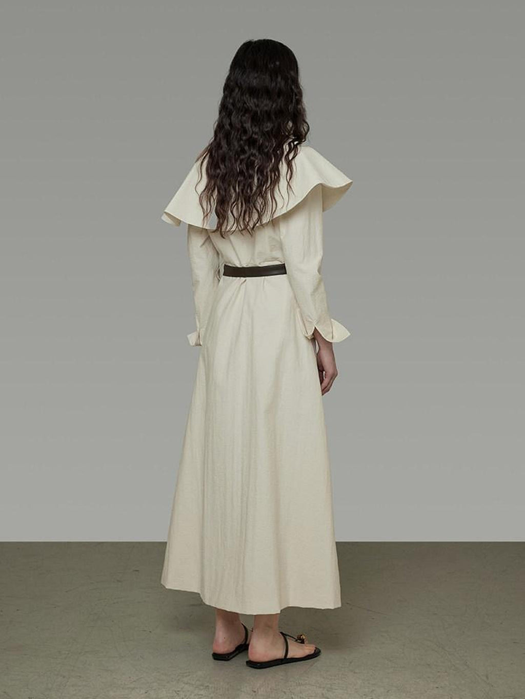 unspoken Comfortable Cotton Blend High Waist Asymmetrical Shirt Dress Office Maxi Dresses