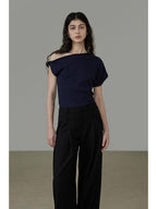 unspoken Cooling Asymmetric Slim Work Women One Shoulder Cropped Off Shoulder Crop Tops