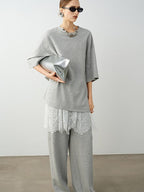 audreyyang Breathable Cotton Blend Minimalist Commuter Loose Fit Women Wide Leg Pants