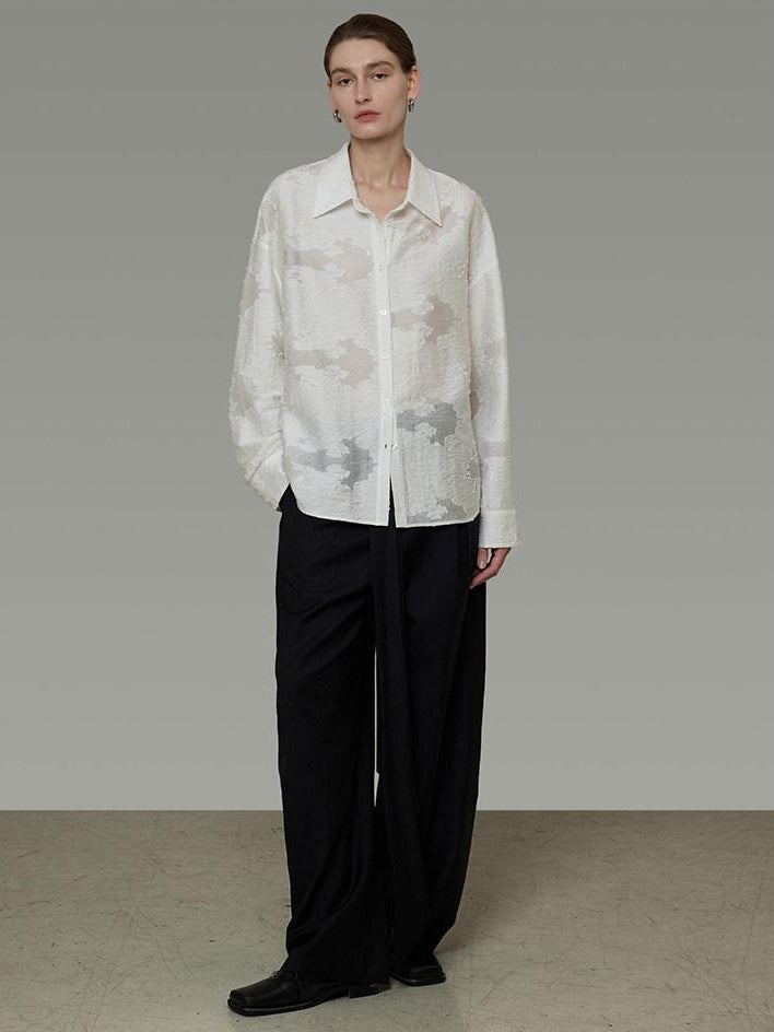 unspoken Breathable Lyocell Loose Fit Button Cardigan Women Work White Long Sleeve Shirts