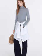 fano Cotton Cashmere Blend Slim Fit Casual High Neck Women Knit Pullover Sweaters