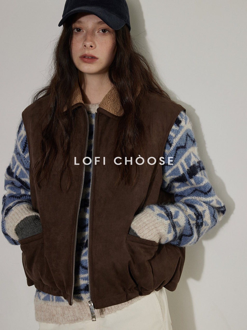 Lofi choose White Duck Down Padded Relaxed Cropped Commuter Collar Puffer Beige Vests