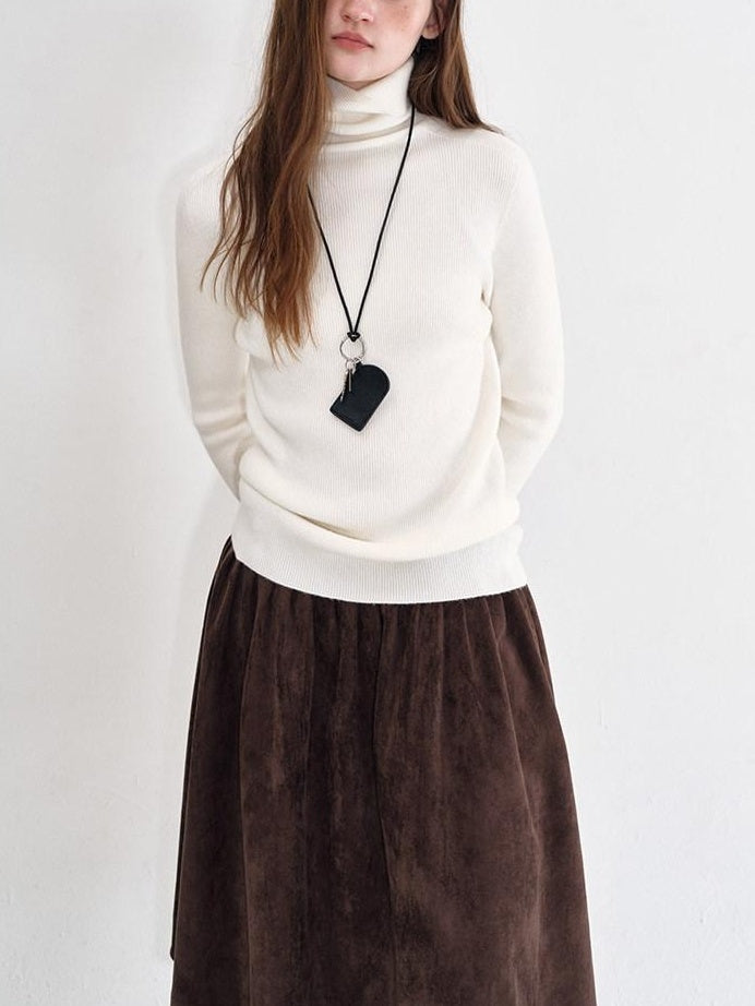 fano Soft Acrylic Blend Turtleneck Slim Fit Pullover Knit Women Everyday Sweaters