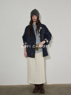 Lofi choose Breathable Lyocell Blend Pleated Loose Commuter Elastic Waist Maxi Skirts