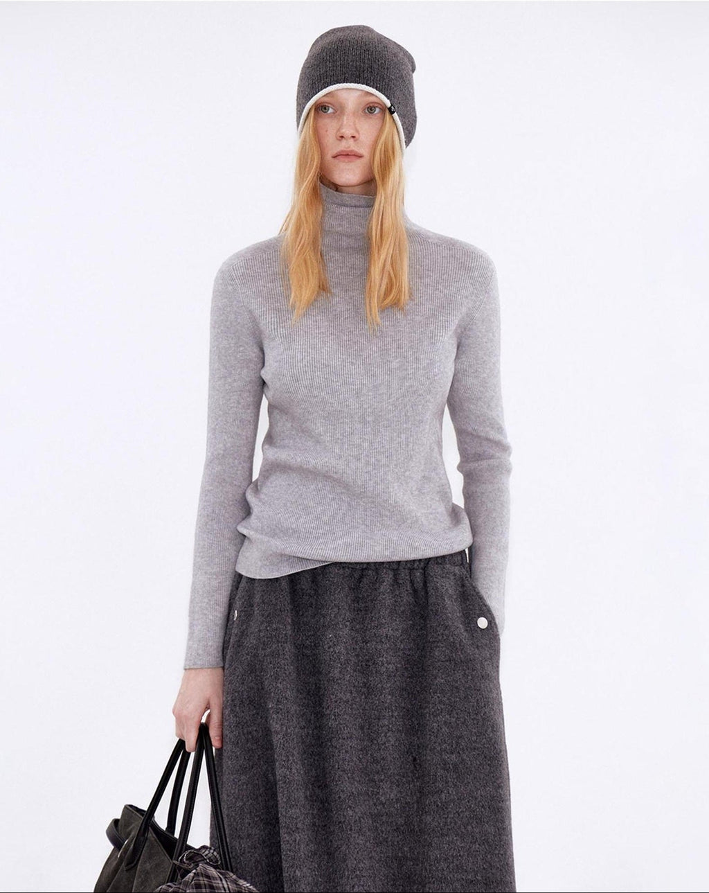 fano Soft Acrylic Blend Turtleneck Slim Fit Pullover Knit Women Everyday Sweaters