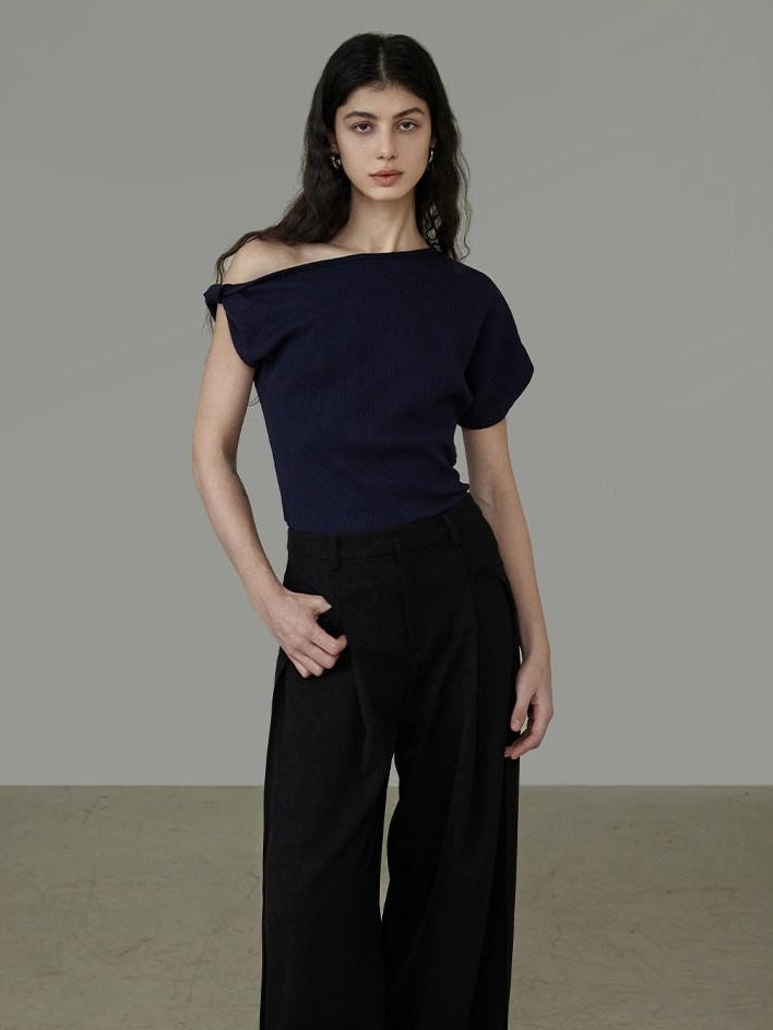 unspoken Cooling Asymmetric Slim Work Women One Shoulder Cropped Off Shoulder Crop Tops