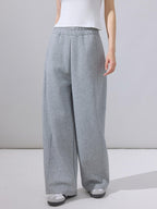ikyou Durable Cotton Blend Relaxed Straight Leg Natural Waist Pockets Gray Sweatpants