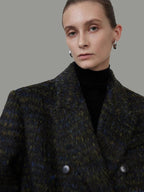 unspoken Warm Thick Double Breasted Long Loose Fit Minimalist Office Charcoal Wool Coats