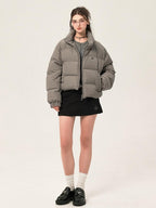 ikyou 90 Percent White Duck Down Memory Fabric Minimalist Straight Short Down Jackets