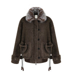 unspoken_Faux_Fur_Collar_Loose_Fit_Structured_Tailored_High_Waist_Women_Brown_Short_Coat_MISSTT