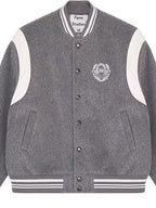fano Embroidered Relaxed Fit Commuter Colorblock Crew Neck Women Bomber Jackets