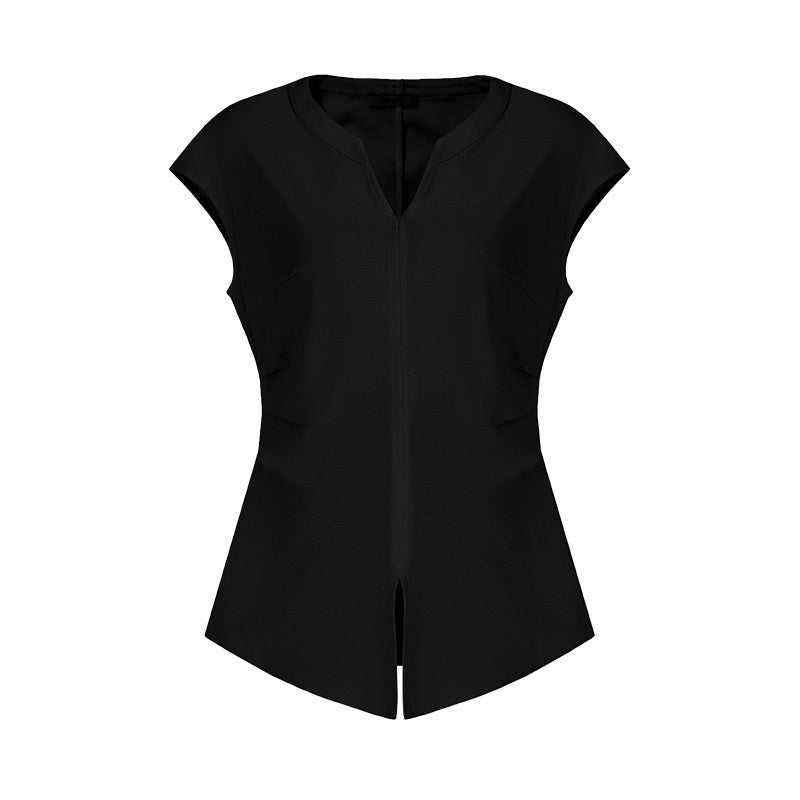 unspoken_Soft_Cotton_V-neck_Slim_Fit_Minimalist_Women_Black_White_Off_Shoulder_Crop_Tops_MISSTT