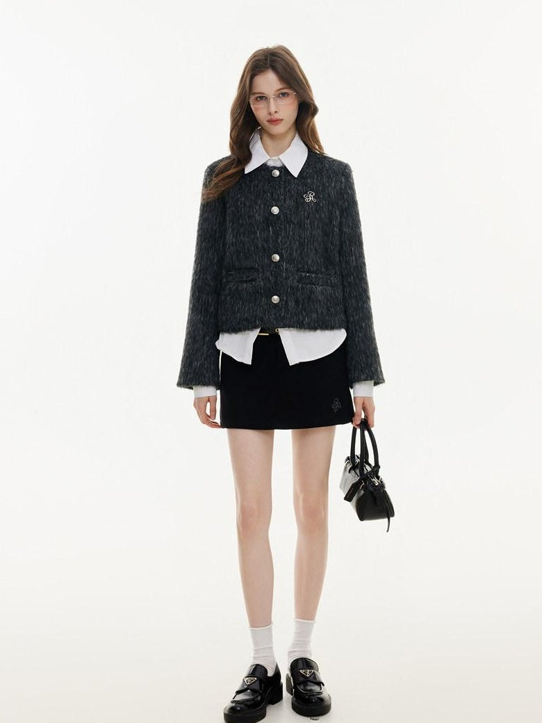 ikyou Wrinkle Resistant 3D Embellished Korean Straight Fit Workwear Cropped Jackets