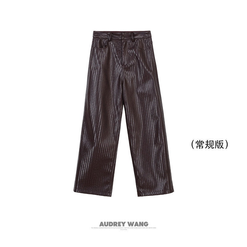 audreyyang_Pu_Faux_Leather_Casual_Natural_Waist_Zip_Fly_Women_Straight_Pants_MISSTT