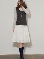 Lofi choose Slim Fit Commuter Round Neck Women Khaki Green Light Gray Long Sleeve T-Shirts