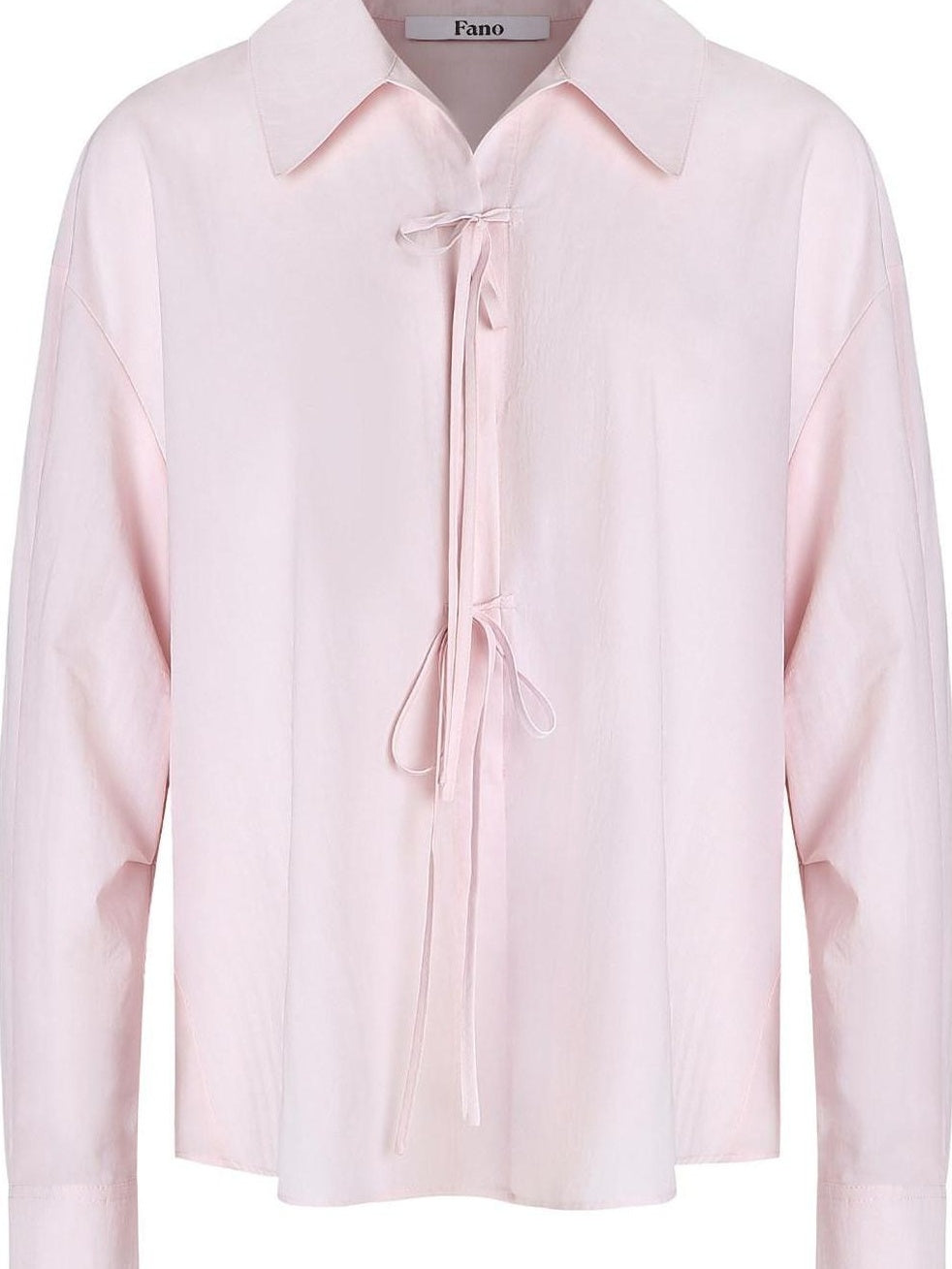 fano Shape Retention Lyocell Blend Korean Work Loose Turn Collar Pink Women Blouses