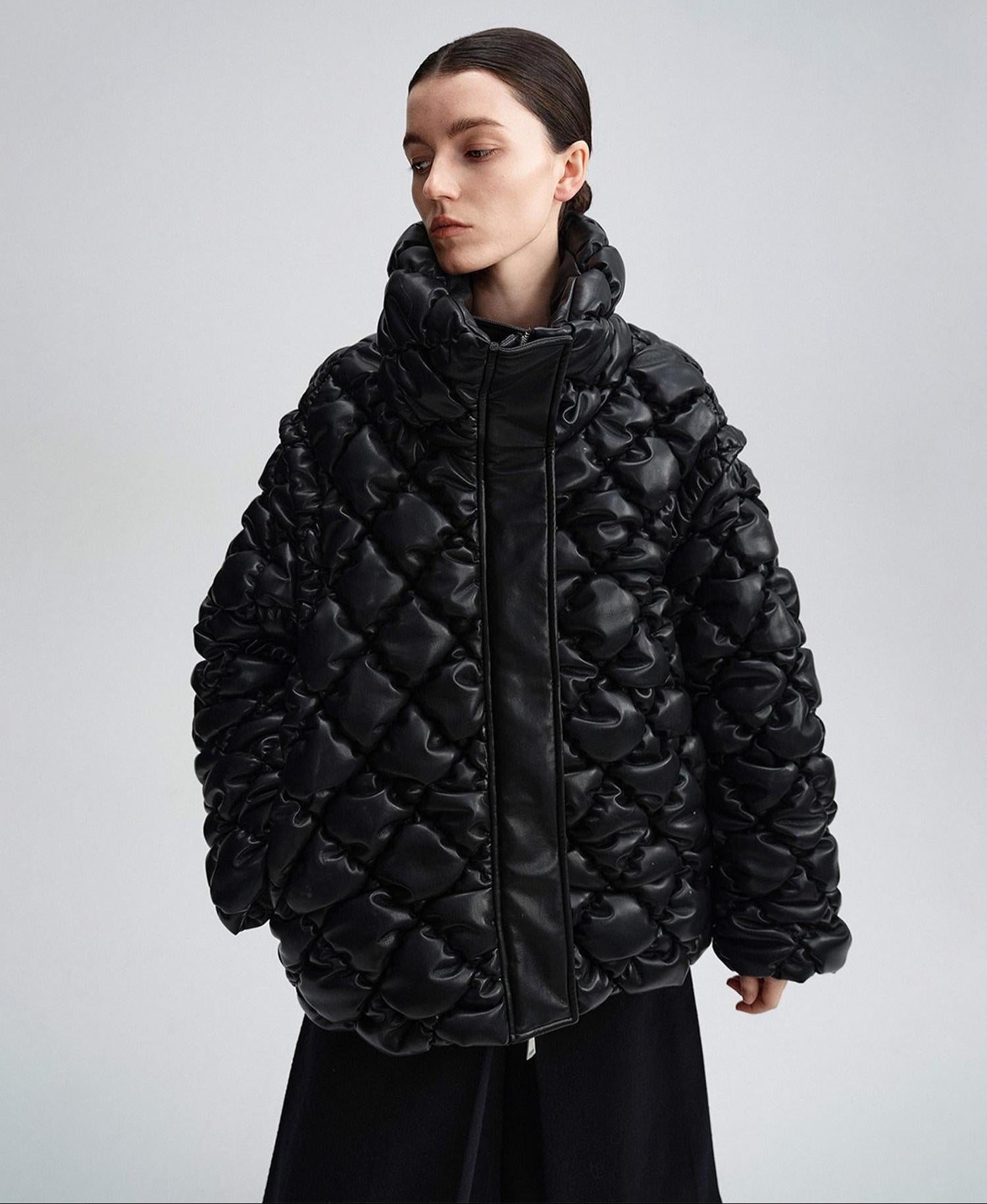 audreyyang 90 Percent Duck Down Thick Warm Casual Diamond Quilted Women Zipper Down Jackets
