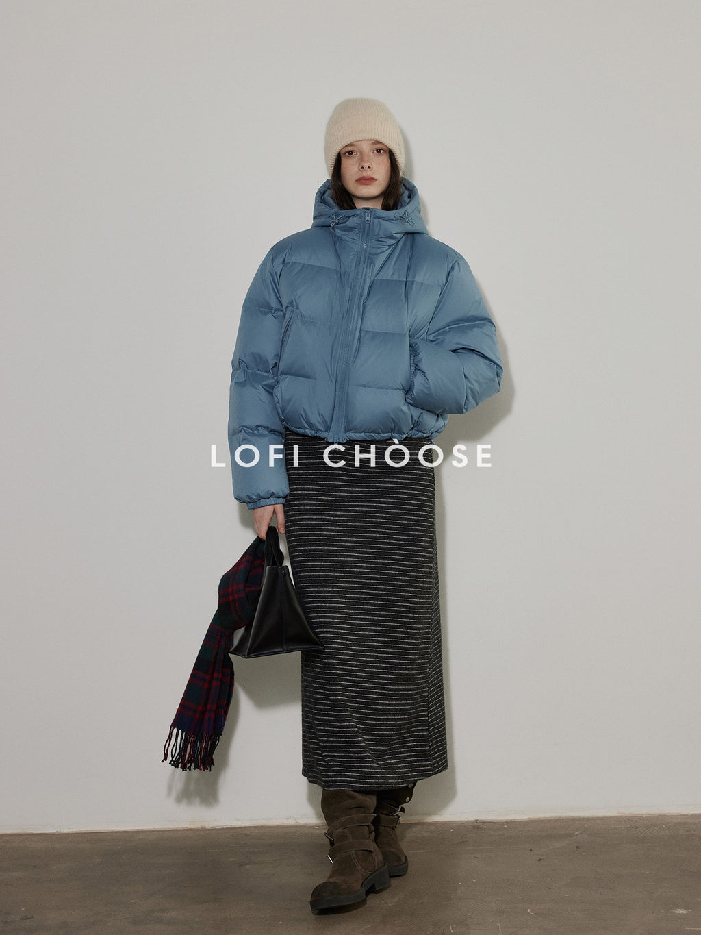 Lofi choose 90 Percent White Duck Down Warm Loose Hooded Short Casual Zipper Down Jackets