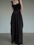 unspoken Flattering Slim Fit Spaghetti Strap Office Viscose Blend Women Maxi Dresses