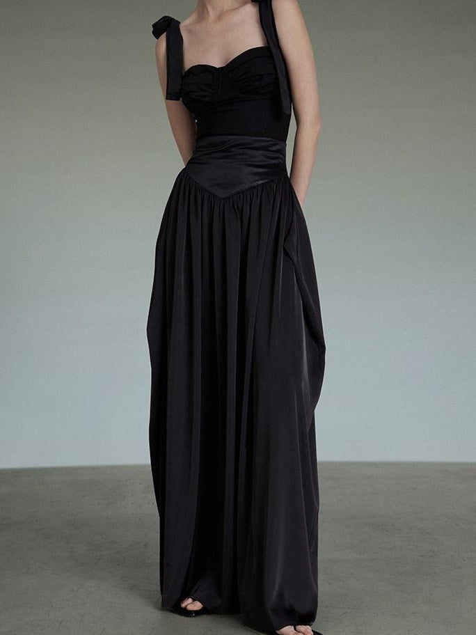 unspoken Flattering Slim Fit Spaghetti Strap Office Viscose Blend Women Maxi Dresses