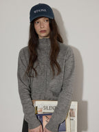 Lofi choose Soft Wool Blend Rolled Edge Loose Office Knit Button Long Sleeve Cardigans