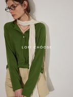 Lofi choose Cotton Blend Relaxed Raglan Commuter Women Pink Moss Gray Long Sleeve T-Shirts