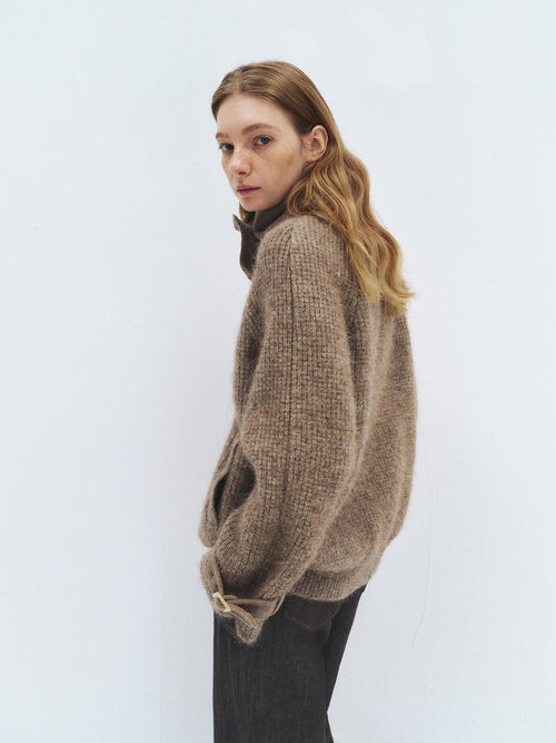 someonesometimes Alpaca Blend Double Breasted Casual Loose Fit Women Lapel Dusty Camel Short Coat