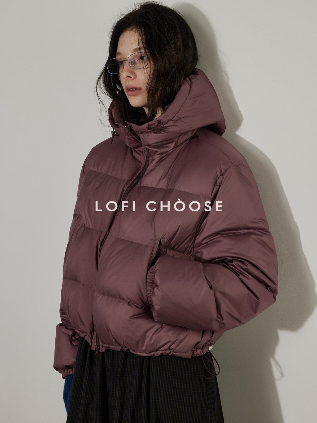 Lofi choose 90 Percent White Duck Down Warm Loose Hooded Short Casual Zipper Down Jackets